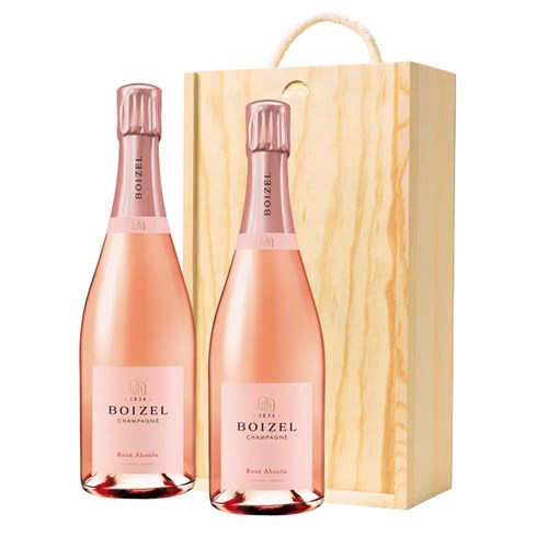 Boizel Rose Absolu Champagne 75cl Two Bottle Wooden Gift Boxed (2x75cl)